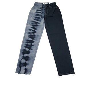 Pacsun Ultra High Rise Slim Jeans Women's Size 24 Two Tone Tie Dye Black Eco